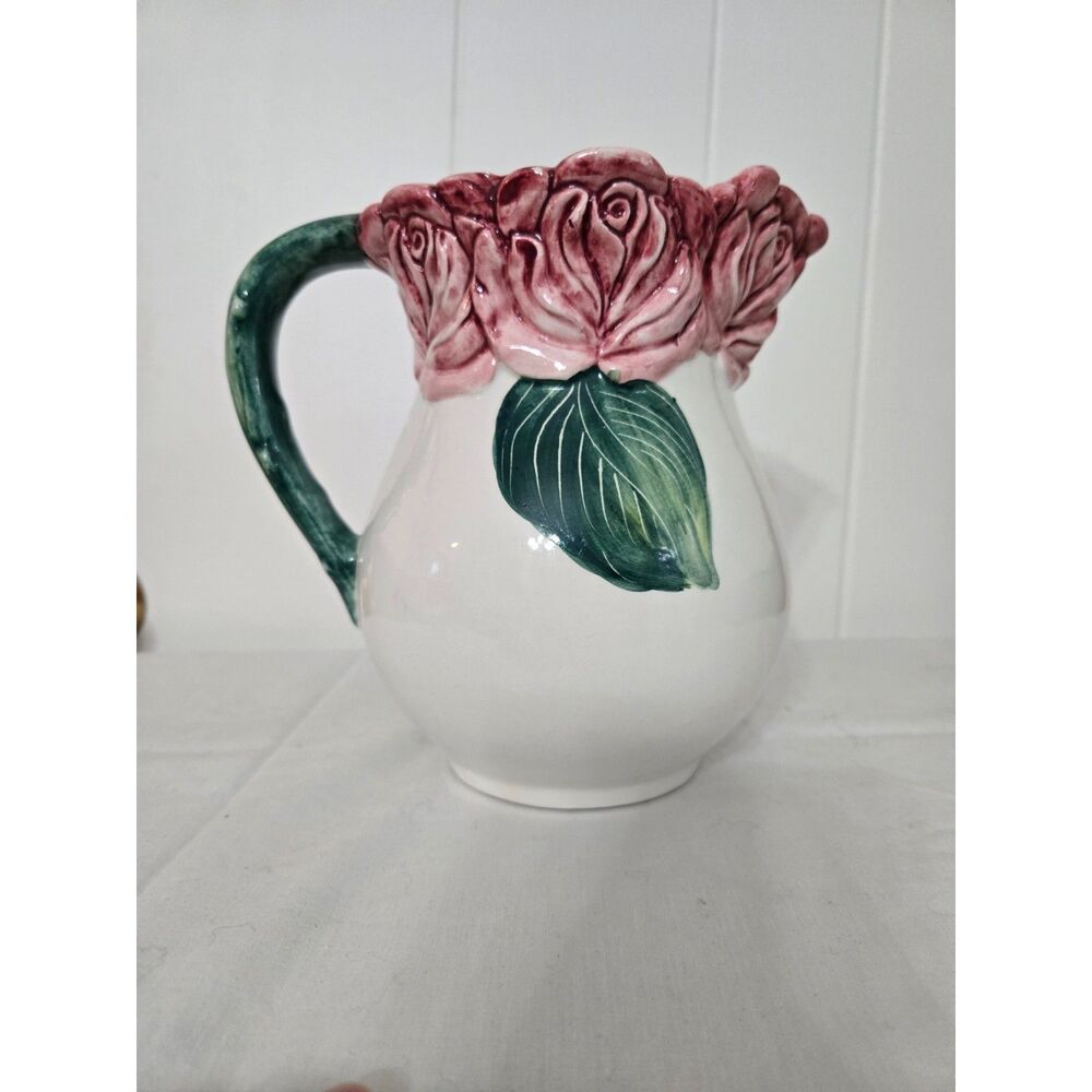 Vintage Bassano Ceramic Italian Pitcher Handpainted Beautiful Preowned Condition